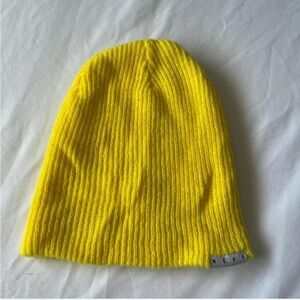 2010s Neff Bright Yellow Ribbed Beanie